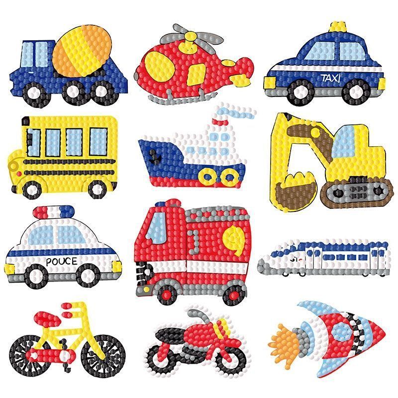 5D สติกเกอร์เพชร 12 ชิ้น DIY รูปการ์ตูน DIY ภาพวาดสําหรับเด็ก