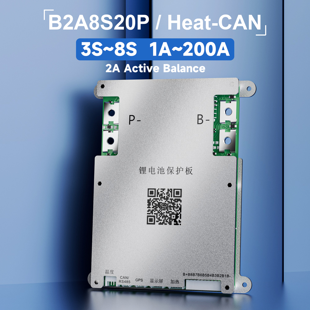 JIKONG BMS B2A8S20P BT CAN RS485 8S 24v 200A Lifepo4 Li-ion LTO 3S 4S 7S 8S 2A Active Balance JKBMS