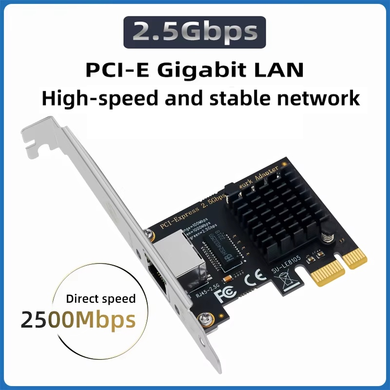 PCI Express การ์ดเครือข่าย 2.5Gbps Gigabit Ethernet PCIE การ์ดเครือข่าย LAN อะแดปเตอร์ RJ45 สําหรับ 
