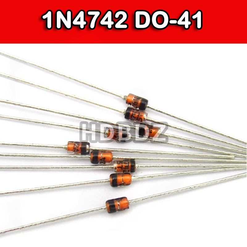 50~100PCS 1N4742 DO-41 1W 12V ตัวควบคุมแรงดันไฟฟ้าไดโอด IC