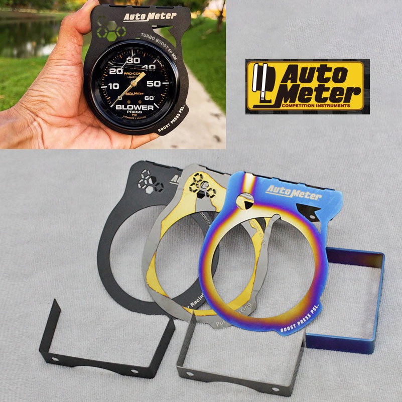 ITSOKAuto Meter COVER ขาตั้งปลอกเมตรไทเทเนียมโวลต์เทอร์โบ 35 PSI Boost 60 PSI Blower Holder Stand