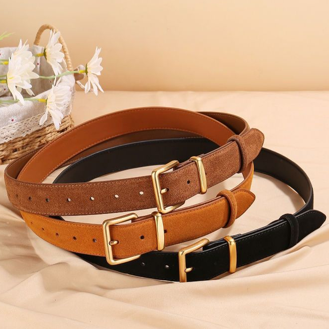 Miss_J พร้อมส่งจากกทม เข็มขัดหนังสักหลาดสไตล์เกาหลี ทรงรัดเอว เพิ่มลุคพรีเมียม ใส่กับกระโปรงหรือยีนส์ได้