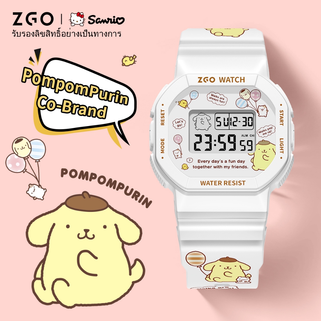 ZGO x Sanrio นาฬิกาเด็ก ด็กผู้ชายด็กผู้หญิง ทนต่อน้ำ100% นาฬิกาอิเล็กทรอนิกส์ นาฬิกาเด็กผู้หญิง 8611