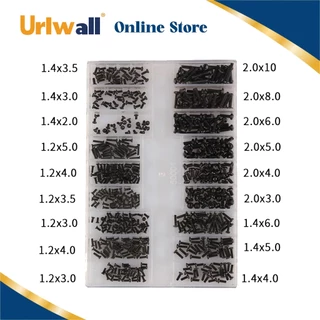 Urlwall ชุดสกรูจิ๋ว 500ชิ้น 18แบบ - สำหรับซ่อมแว่นตา/แล็ปท็อป/โทรศัพท์ พร้อมกล่องพกพา