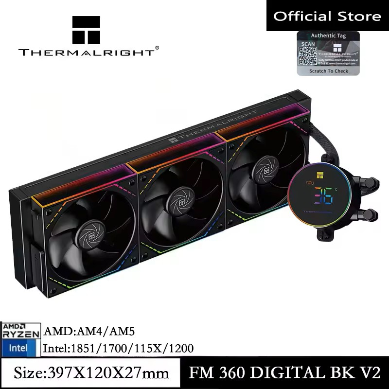 Thermalright FROZEN MAGIC 360 DIGITAL ARGB CPU Water Cooler หน้าจอดิจิตอล CPU Liquid Cooler สําหรับ 
