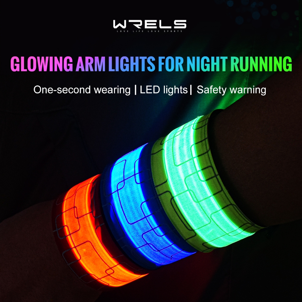 WRELS LED สายรัดข้อมือวิ่ง สะท้อนแสงสำหรับปั่นจักรยาน สำหรับทุกเพศ #1211