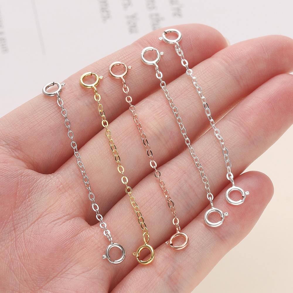 St.kunkka ห่วงโซ่การขยายสร้อยคอ สร้อยคอกลวงโซ่เงิน S925 พร้อมตะขอสปริง สำหรับทำเครื่องประดับ DIY - รูปที่ 5