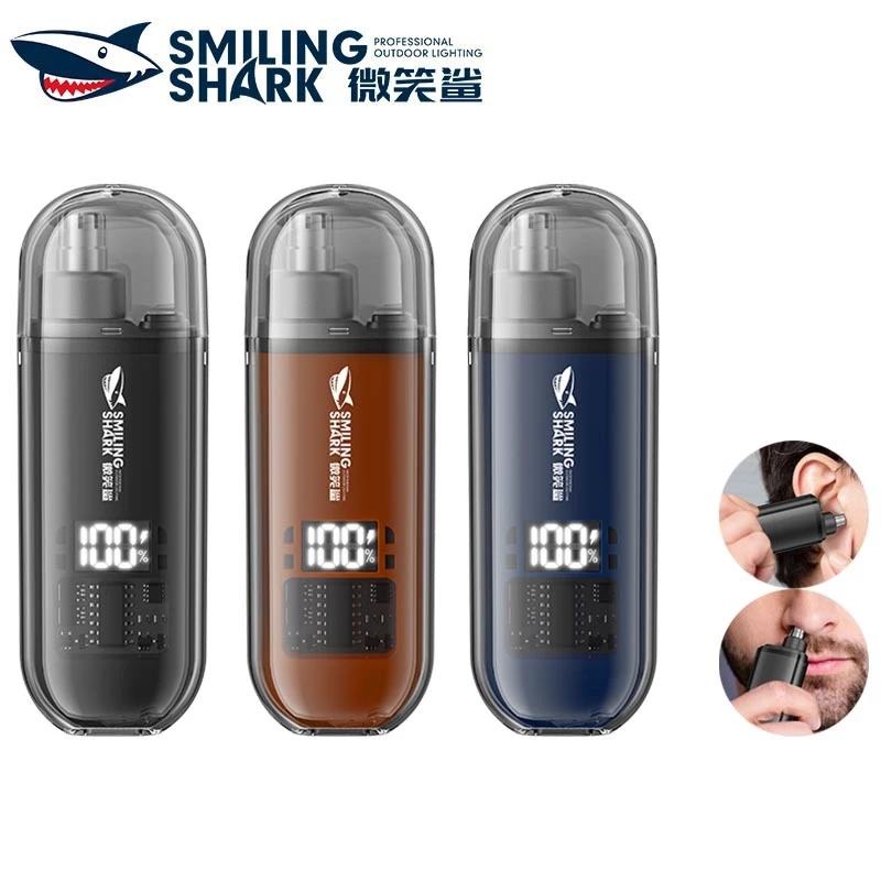 SmilingShark BM321 เครื่องเล็มขนจมูกไฟฟ้า มอเตอร์เสียงรบกวนต่ำ หัวใบมีด 360 ° Type-C แบบชาร์จได้ ความสะดวกสบายโดยไม่ต้องดึงขนคิ้วผมที่ซักผ้าได้อย่างเต็มที่