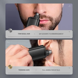 SmilingShark BM321 เครื่องเล็มขนจมูกไฟฟ้า มอเตอร์เสียงรบกวนต่ำ หัวใบมีด 360 ° Type-C แบบชาร์จได้ ความสะดวกสบายโดยไม่ต้องดึงขนคิ้วผมที่ซักผ้าได้อย่างเต็มที่
