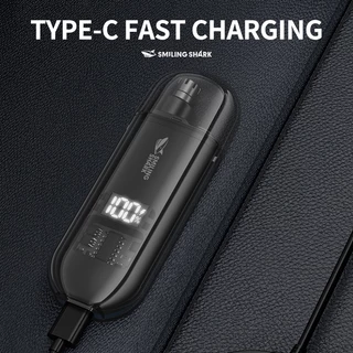 SmilingShark BM321 เครื่องเล็มขนจมูกไฟฟ้า มอเตอร์เสียงรบกวนต่ำ หัวใบมีด 360 ° Type-C แบบชาร์จได้ ความสะดวกสบายโดยไม่ต้องดึงขนคิ้วผมที่ซักผ้าได้อย่างเต็มที่
