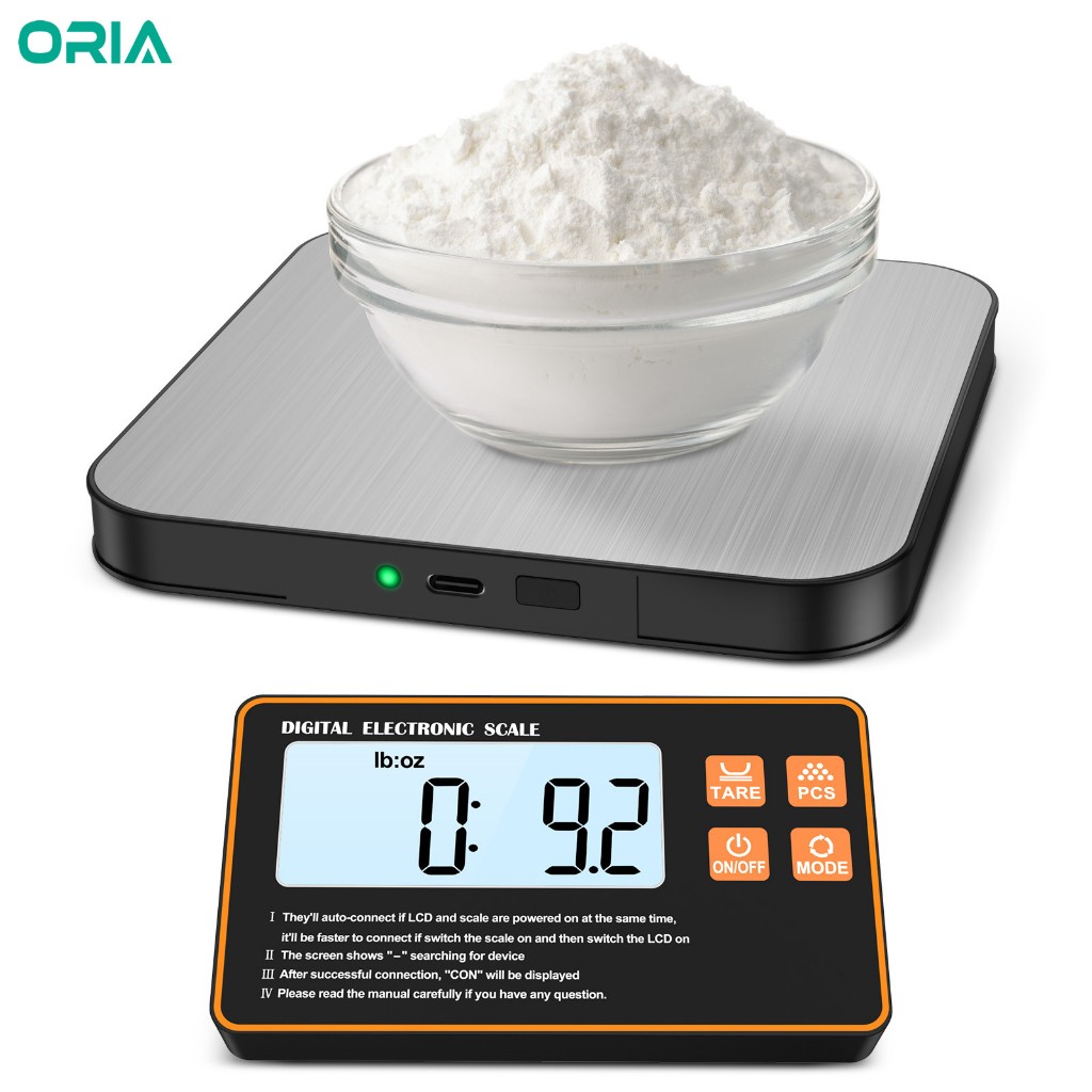 ORIA 15 กก./1 กรัมเครื่องชั่งครัวดิจิตอลแยกออกแบบเครื่องชั่งอาหาร 7 หน่วย & ฟังก์ชั่น Tare สําหรับทําอาหารเบเกอรี่