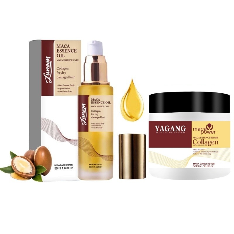 Moroccan Argan Hair Set- Argan Hair Oil & Mask for Damaged Hair Oil Oil Nourishing Oil Hair Oil for 