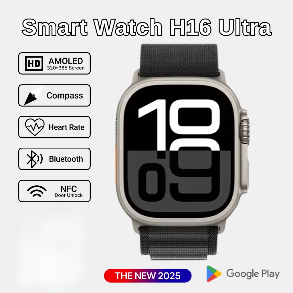 ล่าสุด Hello Plum H16 Ultra Smart Watch IP68 กันน้ํา 1GB ROM เข็มทิศบลูทูธโทร NFC Heart Rate