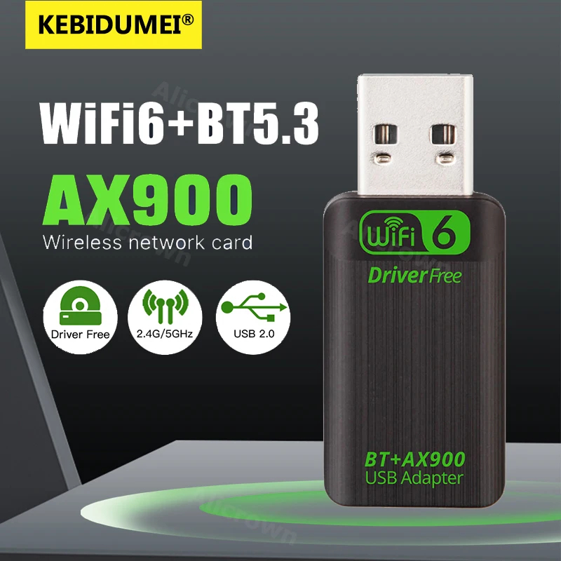 AX900 WiFi6 อะแดปเตอร์ USB บลูทูธ 5.4 Dual Band 2.4G และ 5GHz 2 in1 Dongle USB การ์ดเครือข่ายไร้สายต