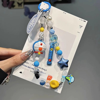 น่ารัก โดราเอมอนการ์ตูนพวงกุญแจประกายกรณีโทรศัพท์โซ่ที่สวยหร…