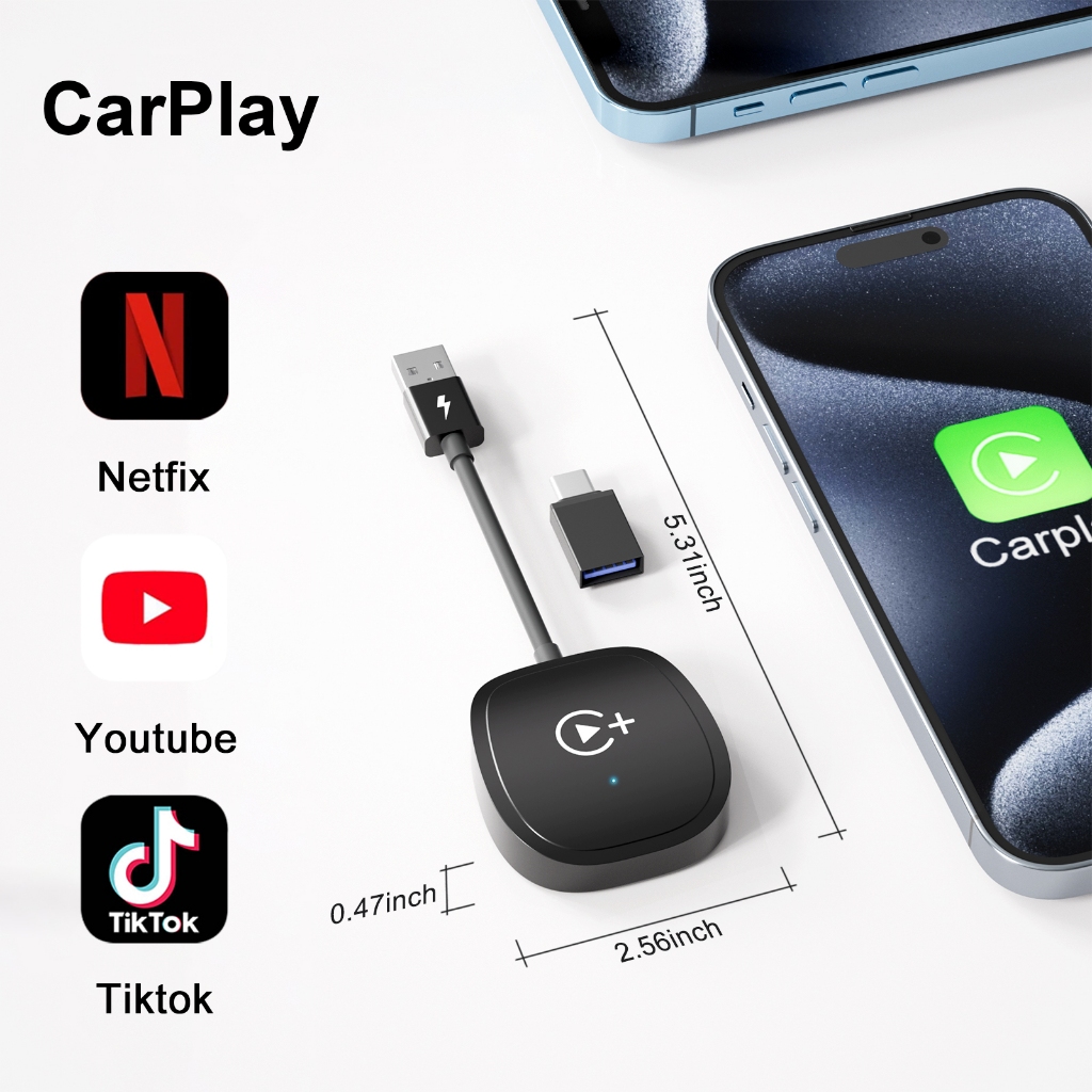 Wireless to Wireless carplay to HDMI TV Box Wireless carplay Video Car Adapter