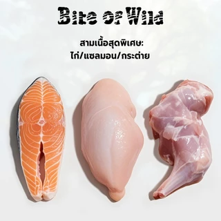 Bite Of Wild รสไก่และปลาแซลมอน ขนมแมวเลีย 60 กรัม 2 แพ็ค โปรตีนสูงและโภชนาการสูง