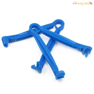 50/100 ชิ้นทิ้ง Ambilical สายไฟ Clamps พลาสติกสีฟ้าสีขาวลูกห…