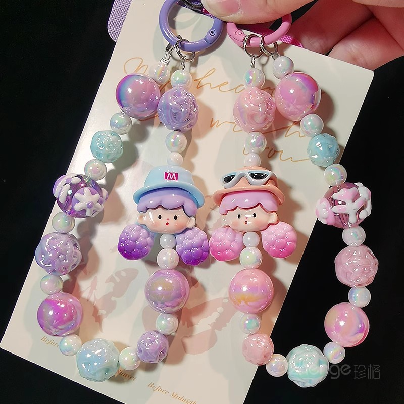 (ฟรี x1 การ์ด) Love Phone Lanyard Hand Strap Key Chain