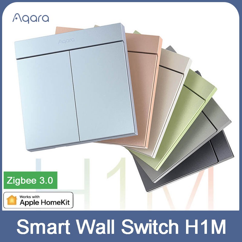 Aqara H1M สวิทช์ Neutral Wall สวิทช์ 6 สีไร้สายสวิทช์ Zigbee 3.0 สมาร์ทโหมดควบคุมสําหรับ Homekit