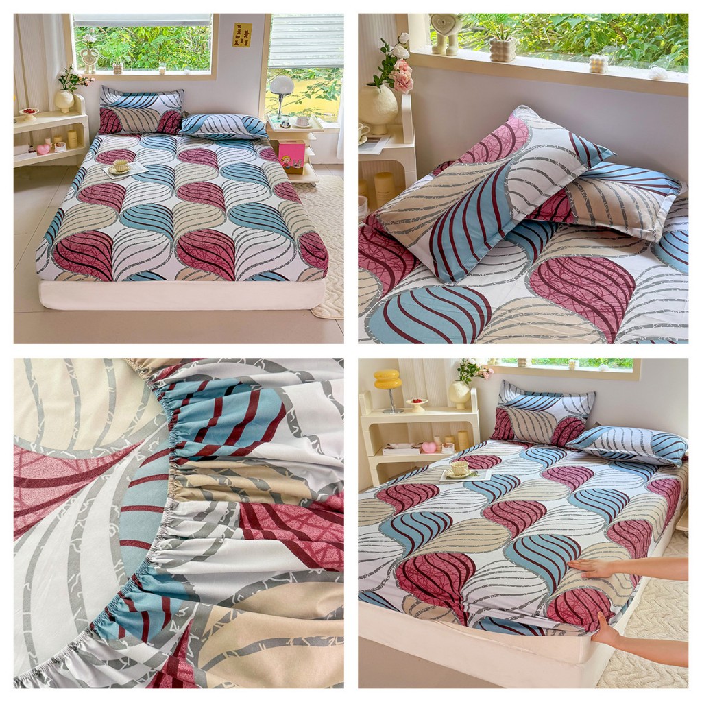 ชุดผ้าปูที่นอนเดี่ยวผ้าปูที่นอน 6ฟุต/5ฟุต/3.5ฟุต/3ฟุต ผ้าปูเตียงสีพื้น ผ้าปูรัดมุม สูง10นิ้ว ผ้าปูที