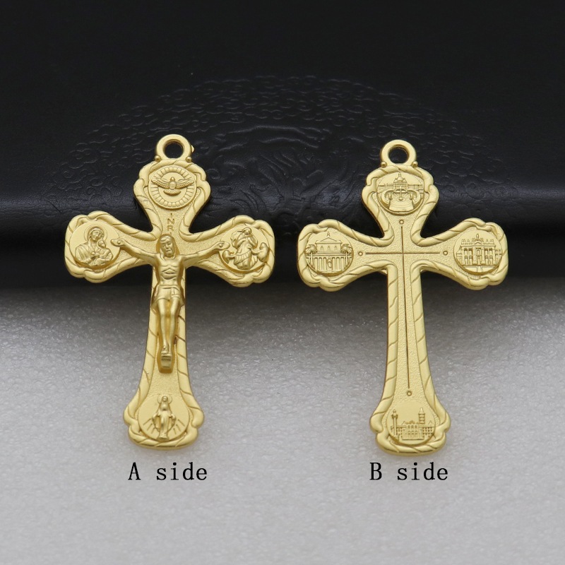 4 Churches Holy Spirit Trinity Cross & Medalla Milagrosa - 5 ชิ้น สำหรับ DIY Chaplet คาทอลิก