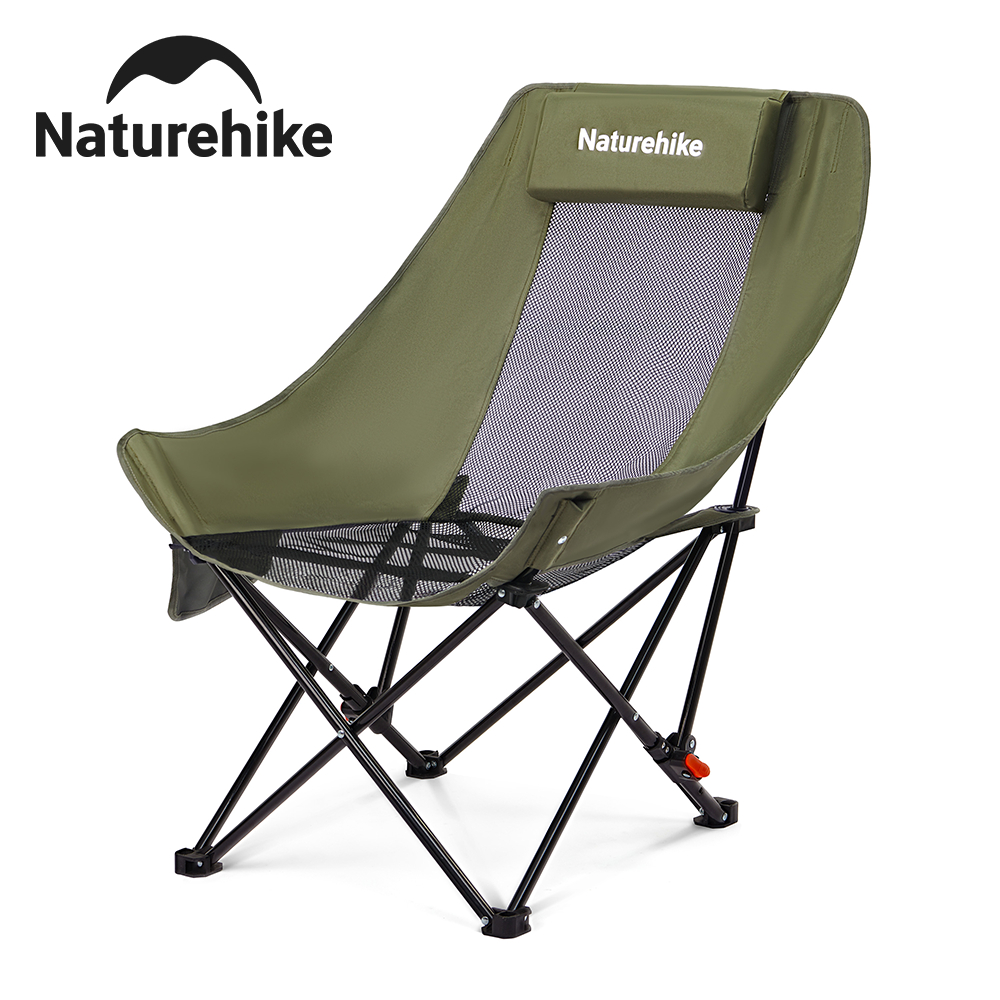 Naturehike เดินป่าธรรมชาติ ทะเล ดาว-002กลางแจ้งตั้งแคมป์เก้าอี้พับสูงกลับตาข่ายพับดวงจันทร์เก้าอี้ปรับแบบพกพาเก้าอี้ตกปลาปิกนิกนั่งและนอนเก้าอี้