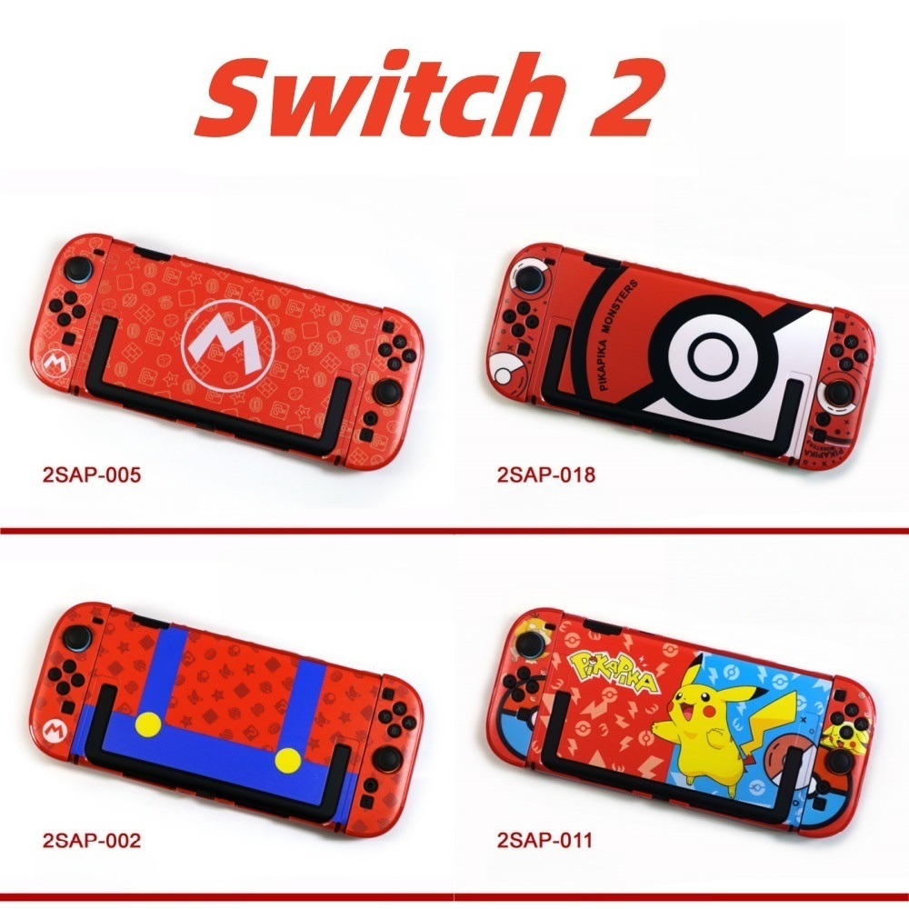 เคสป้องกันแบบแข็งสําหรับ Nintendo Switch 2 2025 Mario Pokemon Theme Dockable สําหรับอุปกรณ์เสริม NS2 Joycon