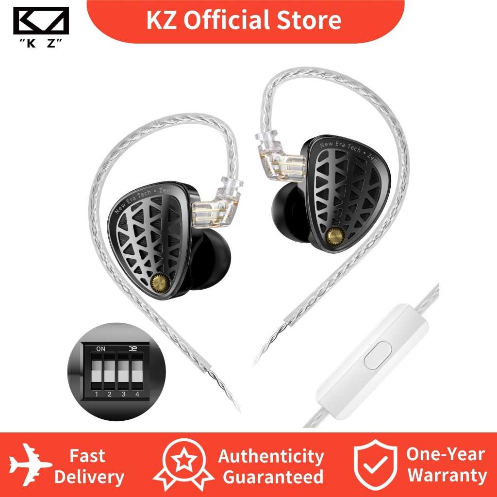 Kz Zenith หูฟังชนิดใส่ในหูหูฟังแบบมีสายหูฟังพร้อมไมโครโฟนหูฟังชนิดใส่ในหูสําหรับ Audiophile Musician