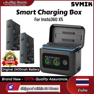 【ร้านไทย】SYMIK Insta360 X5 LCD อัจฉริยะ 5 ใน 1 Charger case สําหรับ Insta360 X5 Two Way Charger Hub พร้อมแบตเตอรี่ 2400mah