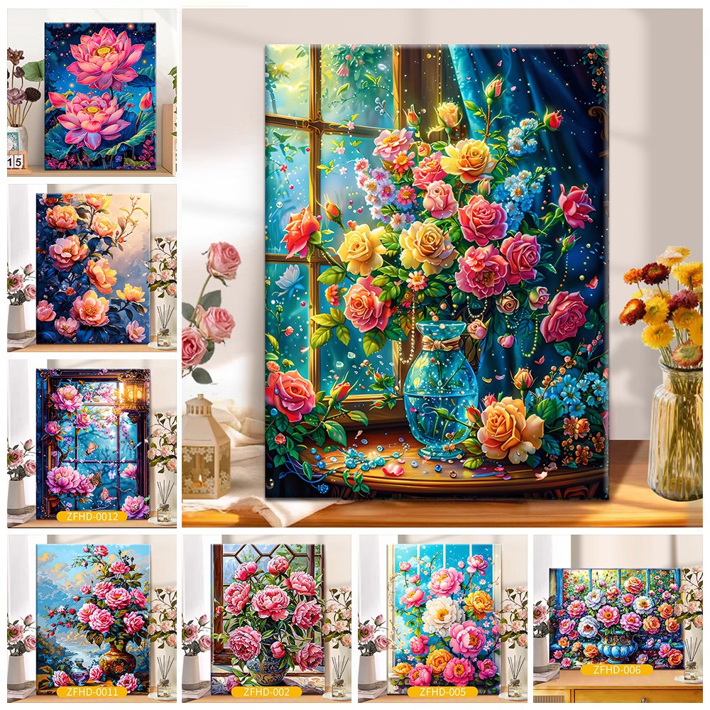 Hamlet【40*50cm】ระบายสีตามตัวเลข /วาดภาพ/ภาพวาดสีน้ำมันดิจิตอล/จิตรกรรมดิจิตอล/DIY/ดอกไม้ / สมจริง