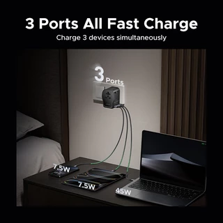 UGREEN Nexode 65W Universal Travel Adapter ปลั๊กสลับได้ UK/US/DE/CN 2 in 1 ซ็อกเก็ตชาร์จ PD 65W Fast Charging สําหรับการเดินทางเพื่อธุรกิจ