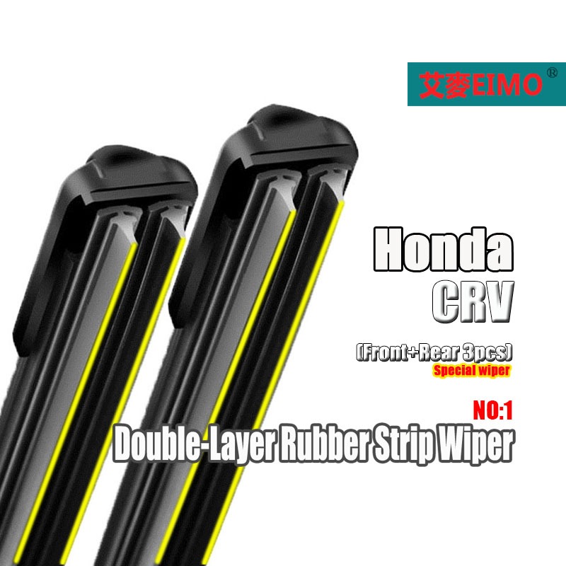 ชุดปัดน้ําฝน Honda CRV (ด้านหน้า + หลัง 3 ชิ้น) สําหรับ Gen 1/2/3/4/5/6 CR-V รถแถบกาวคู่ Wipers Blade Bundle 2022 2023 2024 2025