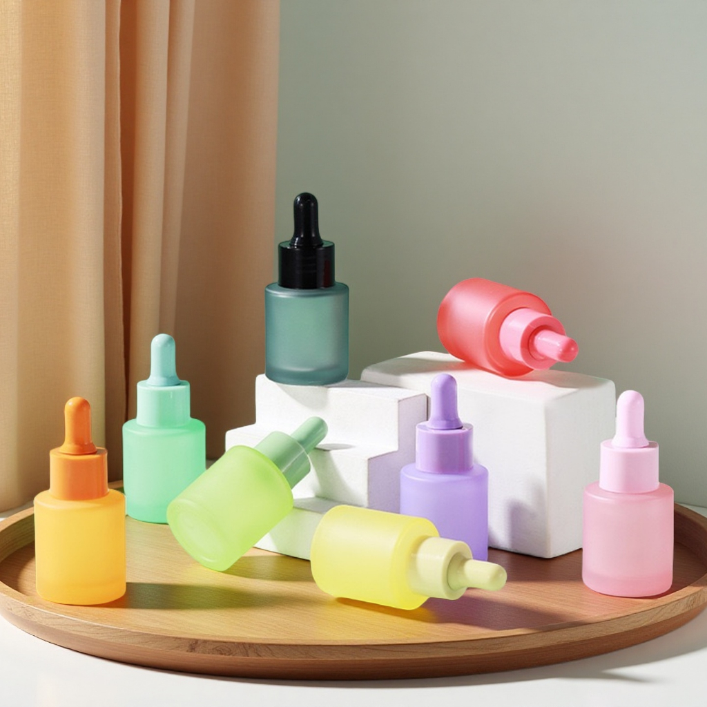 20ML Macaron Dropper ขวด Frosted Glass Dropper Sub-bottling Essential Oil Essence สต็อก Liquid Sub-bottling Essential