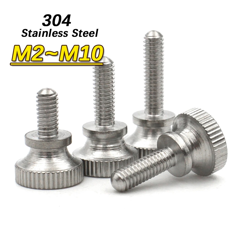 M2 M2.5 M3 M4 M5 M6 M7 M8 M10 304 สแตนเลส High Step Head Knurled มือกระชับ Thumb สกรูผ้าม่านผนังแก้ว