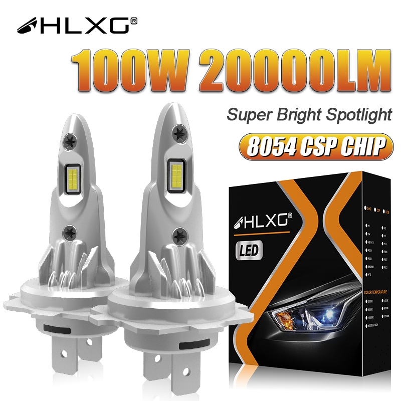 HLXG รับประกัน 3 ปี H11 ไฟหน้ารถ LED 1:1 มินิเลนส์ H4 H7 9005 9006 HB3 HB4 หลอดไฟ LED 6000K 4300K 12V poly และปลั๊ก Fit Honda