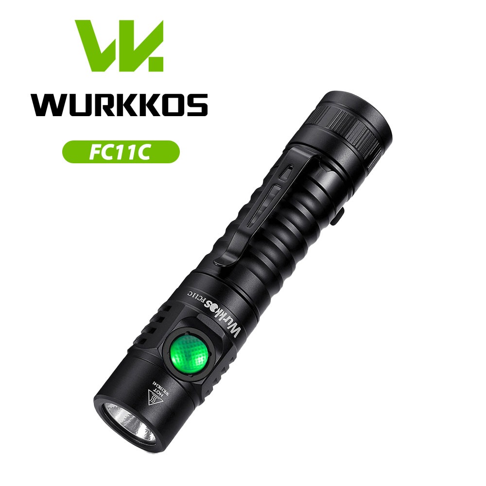[การปรับแต่งพิเศษวันพ่อ] Wurkkos FC11C มินิทรงพลัง 1200Lumens โหมดคู่ Nichia 519A 18650 แบตเตอรี่ Ma
