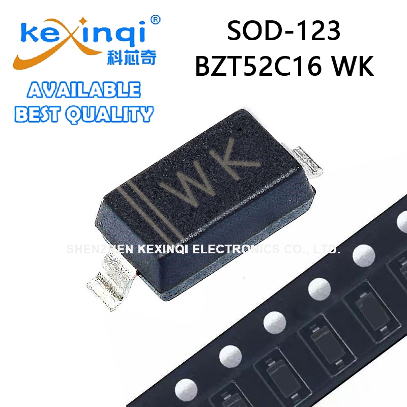 (100-500 ชิ้น) BZT52C16 WK SOD-123 ทรานซิสเตอร์ SMD แรงดันไฟฟ้าเสถียรไดโอด