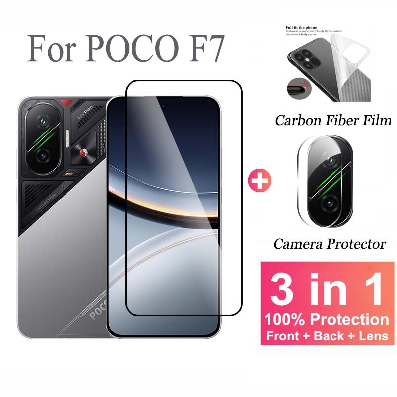 ฟิล์มกระจกนิรภัยสำหรับ Xiaomi POCO F7 F6 Pro X7 Pro X6 Neo Pro M7 M7 Pro 5G 4G ฟิล์มกันรอยกล้องฟิล์ม