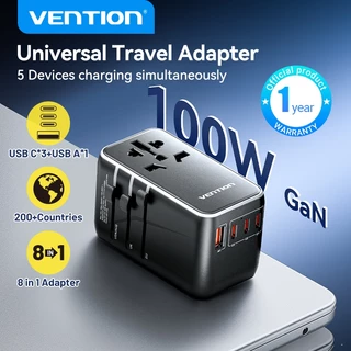 Vention อแดปเตอร์ปลั๊กไฟเดินทาง Universal GaN แก้ปัญหาประเทศปลั๊กไฟต่างกัน ชาร์จได้ ทุกประเทศ