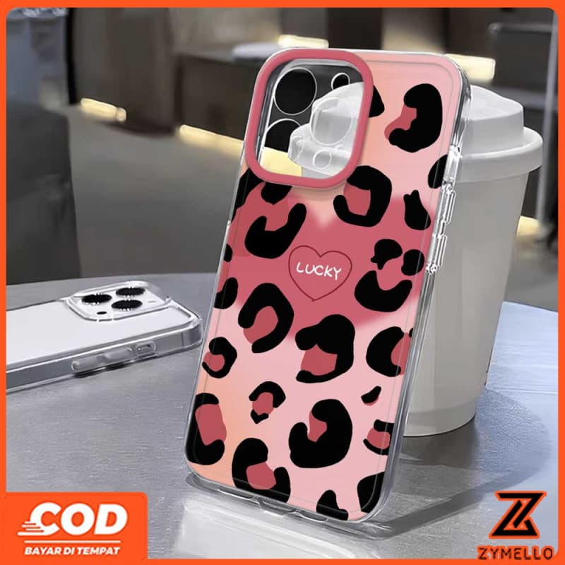 สําหรับOPPO Reno 14F Reno 14 Pro Reno 13F Reno 13 Pro Reno12 F Reno 11F Reno 10 Reno 8Z Reno 7Z Reno 8T Reno5 Reno4 Reno6z Simple Loveสีชมพูเสือดาวพิมพ์กันกระแทกเคสโทรศัพท์ - รูปที่ 3