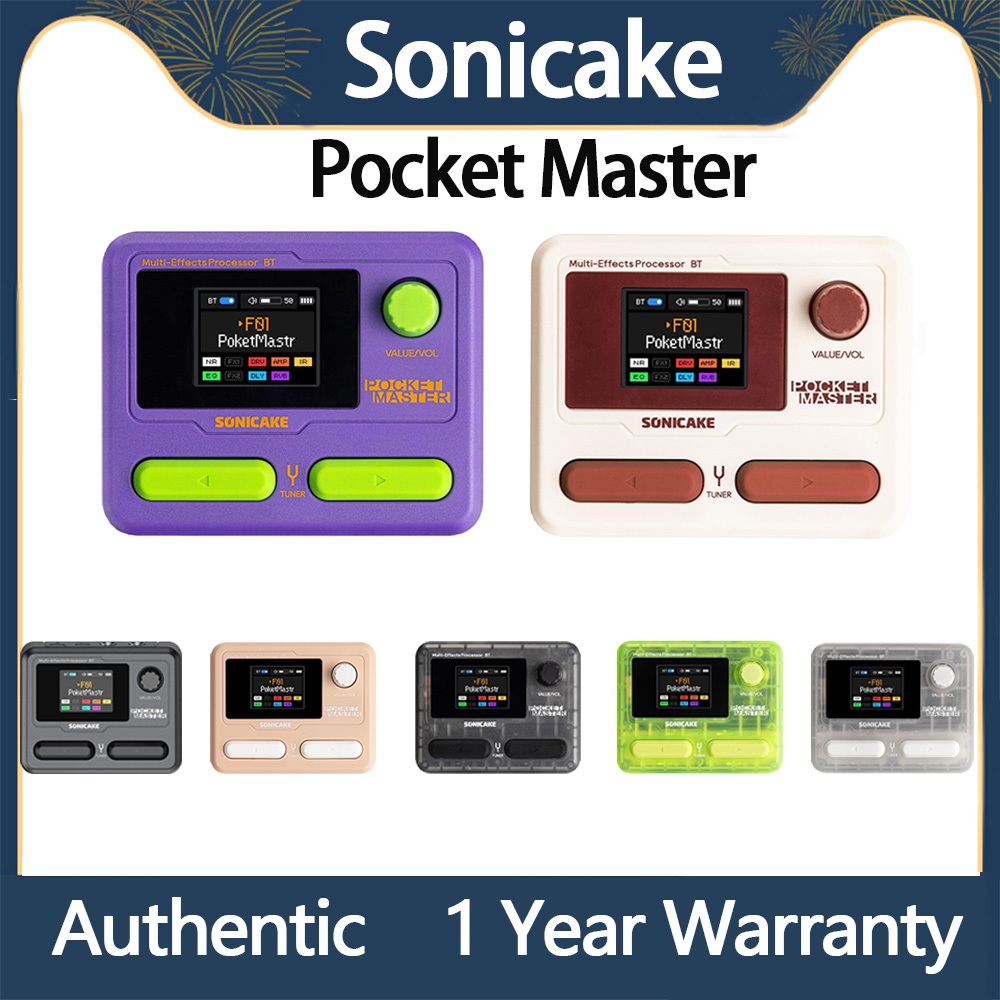 Sonicake Pocket Master กีตาร์ไฟฟ้าอุปกรณ์เอฟเฟกต์แบบบูรณาการเบสกลองเครื่องบันทึกภายใน