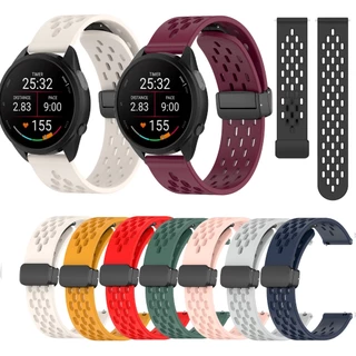 สายรัดข้อมือแม่เหล็กซิลิโคน 18/20/22 มม. สำหรับ Garmin Forerunner 265 255 245 255S 265S 245M 645 645M 55 158 165 ดนตรี 970 570 42 มม. วงนาฬิกาอ่อน 47 มม. วงสร้อยข้อมือกีฬา