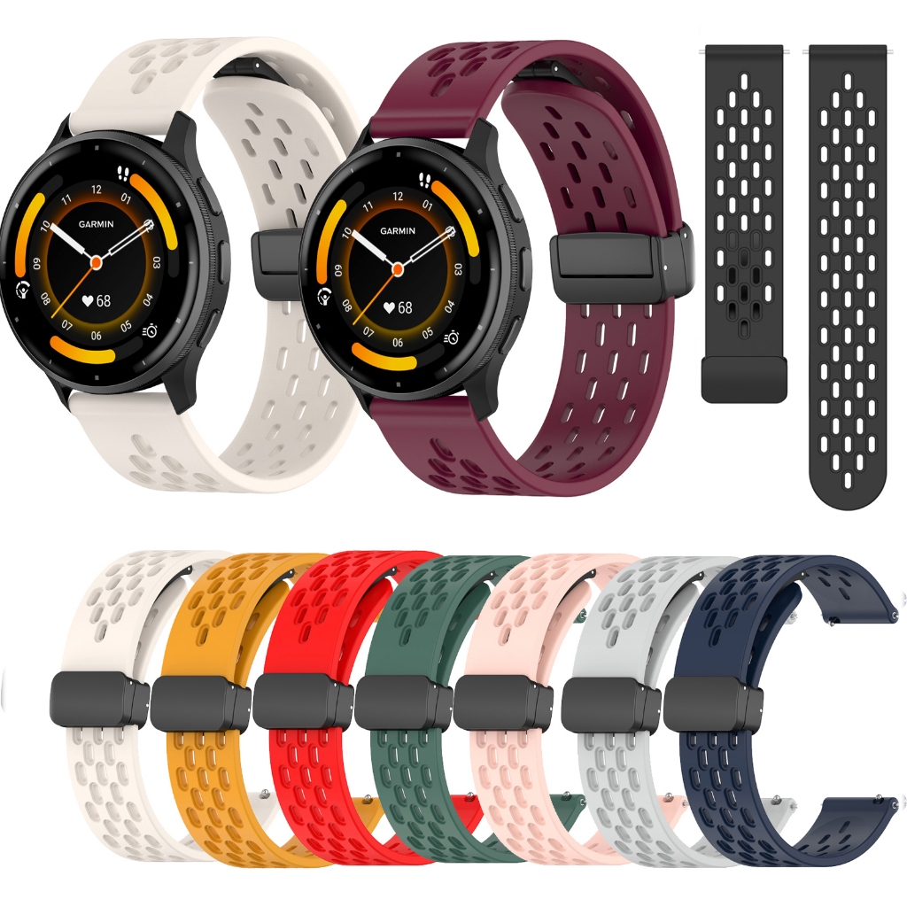 สายรัดซิลิโคนสําหรับ Garmin Venu 4 41 มม.45 มม.หัวเข็มขัดแม่เหล็กสายรัดข้อมือสร้อยข้อมือสําหรับ Garmin Venu 3/Venu 3s สร้อยข้อมือ
