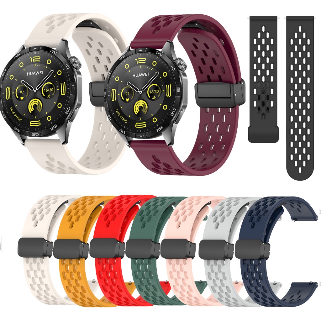 18 มม.20 22 มม.ซิลิโคนแม่เหล็กสายคล้องคอสําหรับนาฬิกา Huawei GT6 GT5 GT3 GT4 SE GT2 GT2e Watch4 Watc
