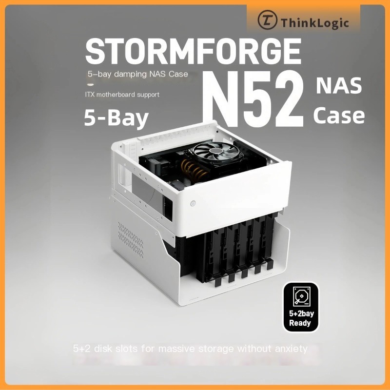 STORMFORGE N52 NAS Case 5+2 Bay ITX SFX ในครัวเรือน NAS ขนาดกะทัดรัดประสิทธิภาพสูง