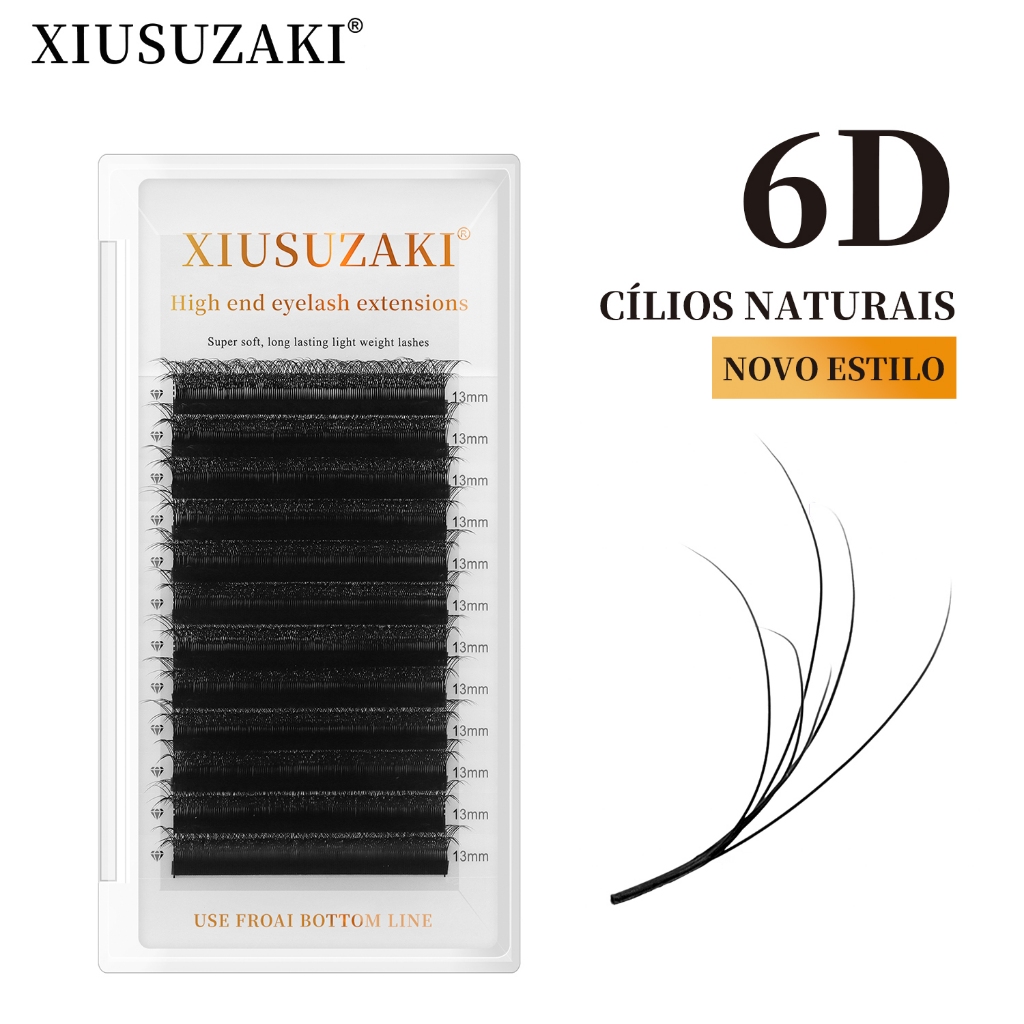 XIUSUZAKI 6D Eyelash Extension 0.07 มม.C/D Curl ธรรมชาติสไตล์ใหม่ Premade พัดลม Lashes