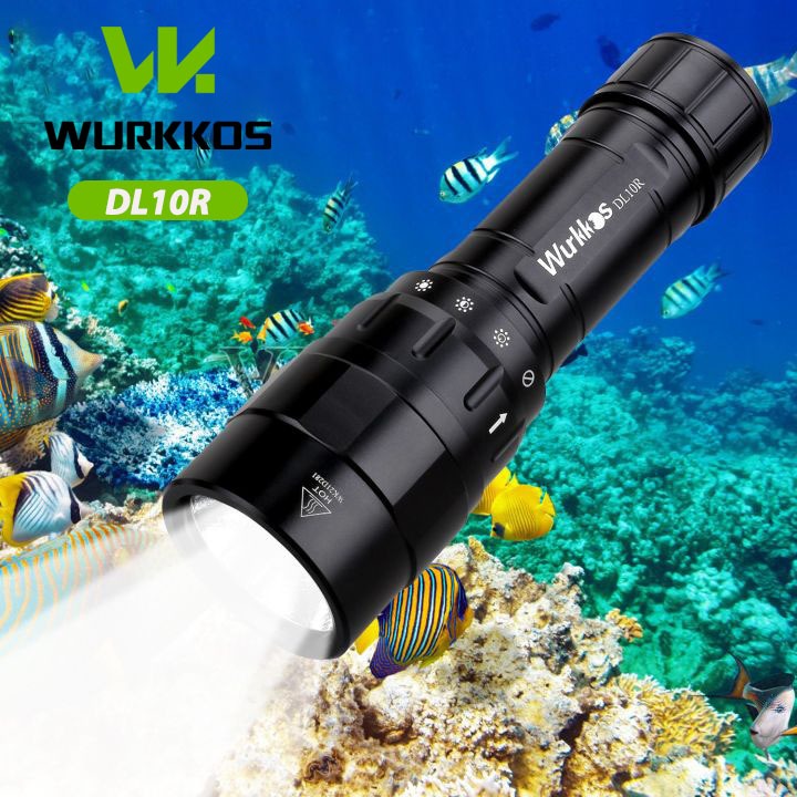 Wurkkos DL10R ไฟฉายดําน้ํา USB C 4500lm XHP70.2 21700 พร้อมสวิตช์ควบคุมแม่เหล็ก