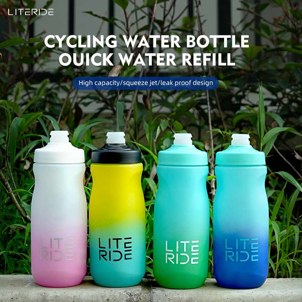 LITERIDE 610ml/710ml ขวดจักรยาน MTB ขวดน้ําจักรยานเสือหมอบกีฬากลางแจ้งพลาสติกแบบพกพาความจุขนาดใหญ่เครื่องดื่มขี่จักรยาน