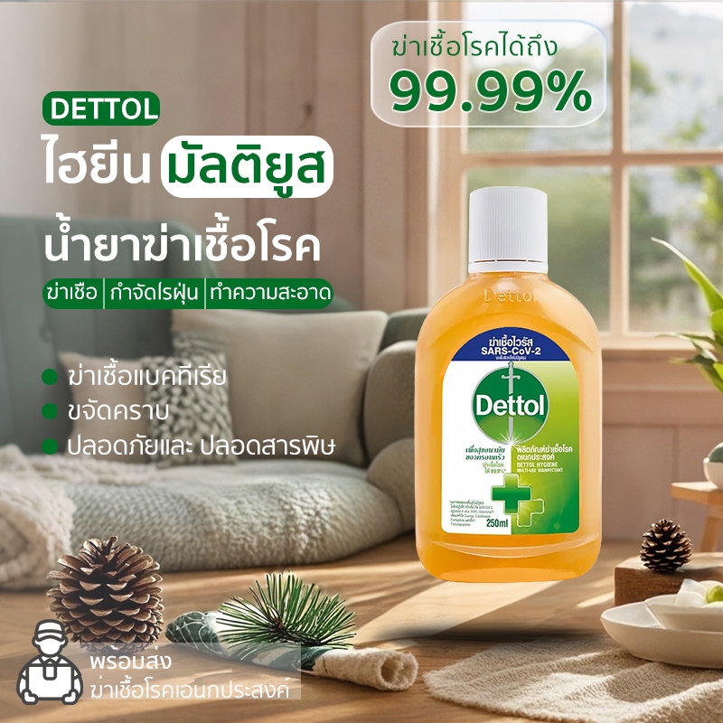 เดทตอล มัลติ-ยูส น้ำยาฆ่าเชื้อแบคทีเรียและโรคอเนกประสงค์ ฉลากไทย 250ml